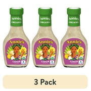 (3 pack) Annie's Organic Caesar Salad Dressing, Non-GMO, 8 fl oz