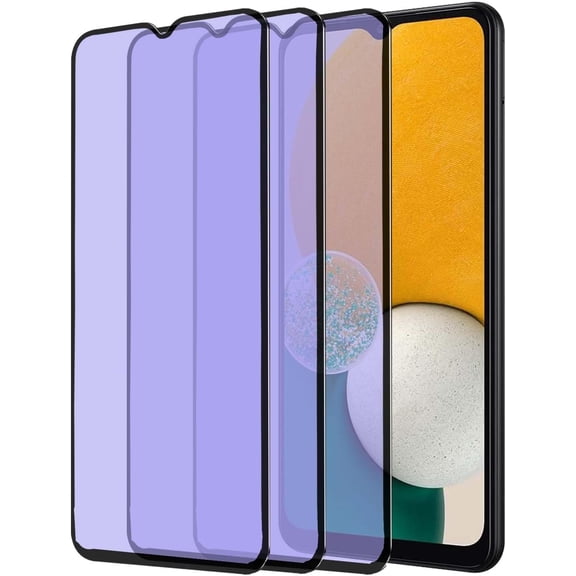 3 pack Anti Blue Light Tempered Glass Screen Protector Compatible with Samsung Galaxy A13.Eye Protection Tempered Glass Film,No Bubbles,9H Hardness HD, Blue Light Blocking Screen Protective Film