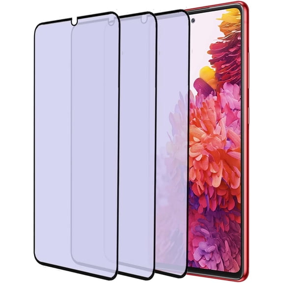 3 pack Anti Blue Light Tempered Glass Screen Protector Compatible with Samsung Galaxy S20 FE.Eye Protection Tempered Glass Film,No Bubbles,9H Hardness HD, Blue Light Blocking Screen Protective Film