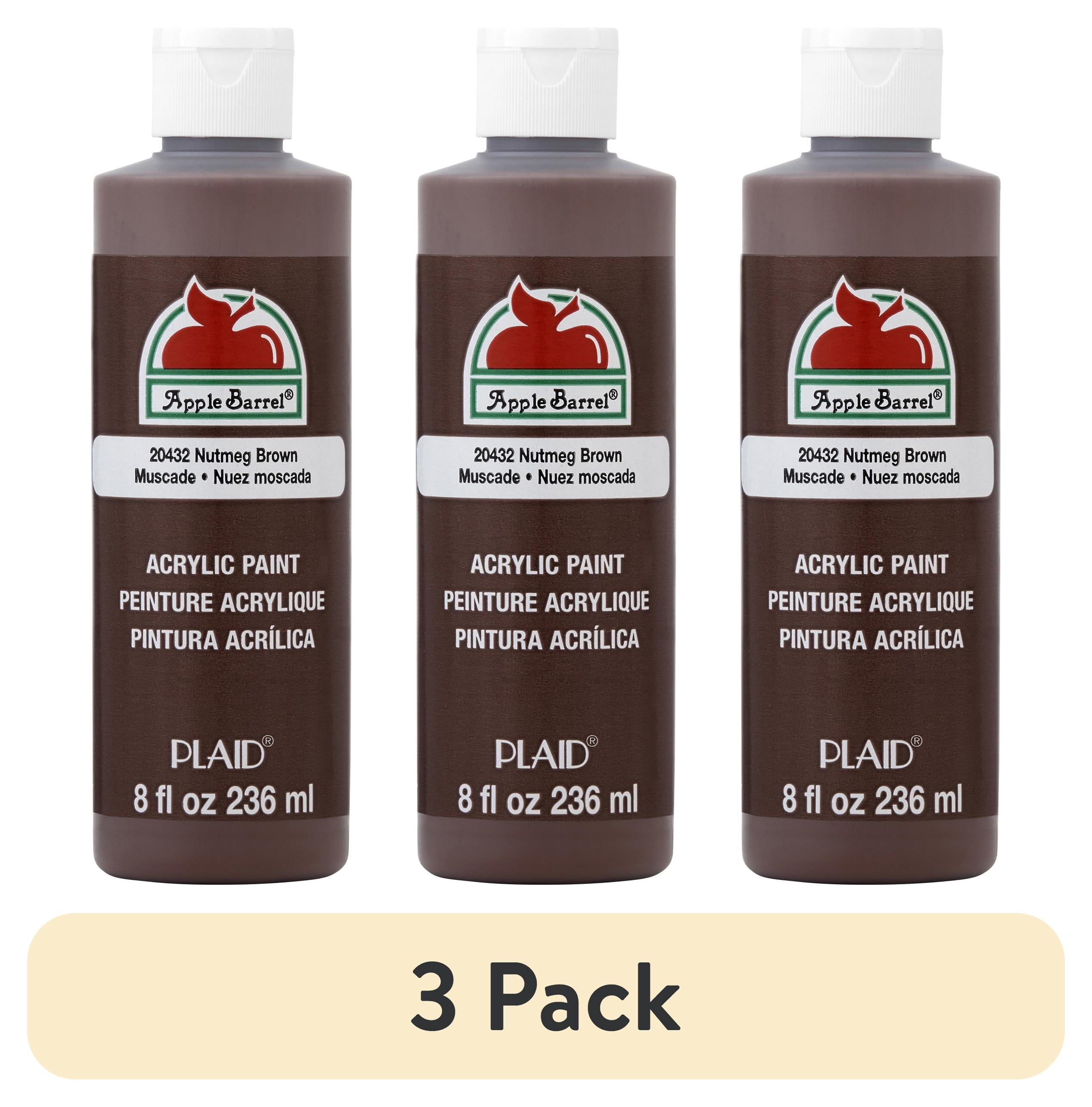 (3 pack) Apple Barrel Acrylic Craft Paint, Matte Finish, Nutmeg, 8 fl oz