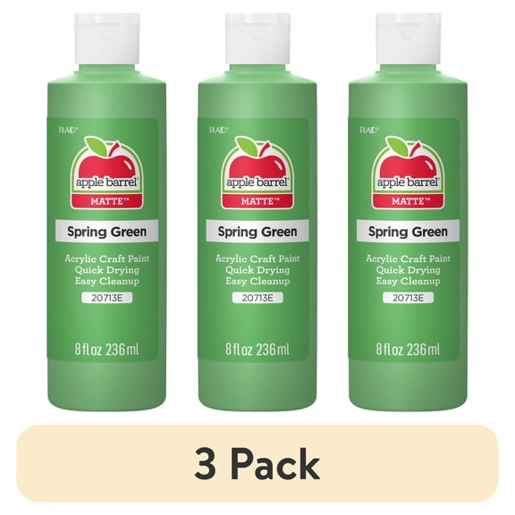 (3 pack) Apple Barrel Acrylic Craft Paint, Matte Finish, Spring Green, 8 fl oz