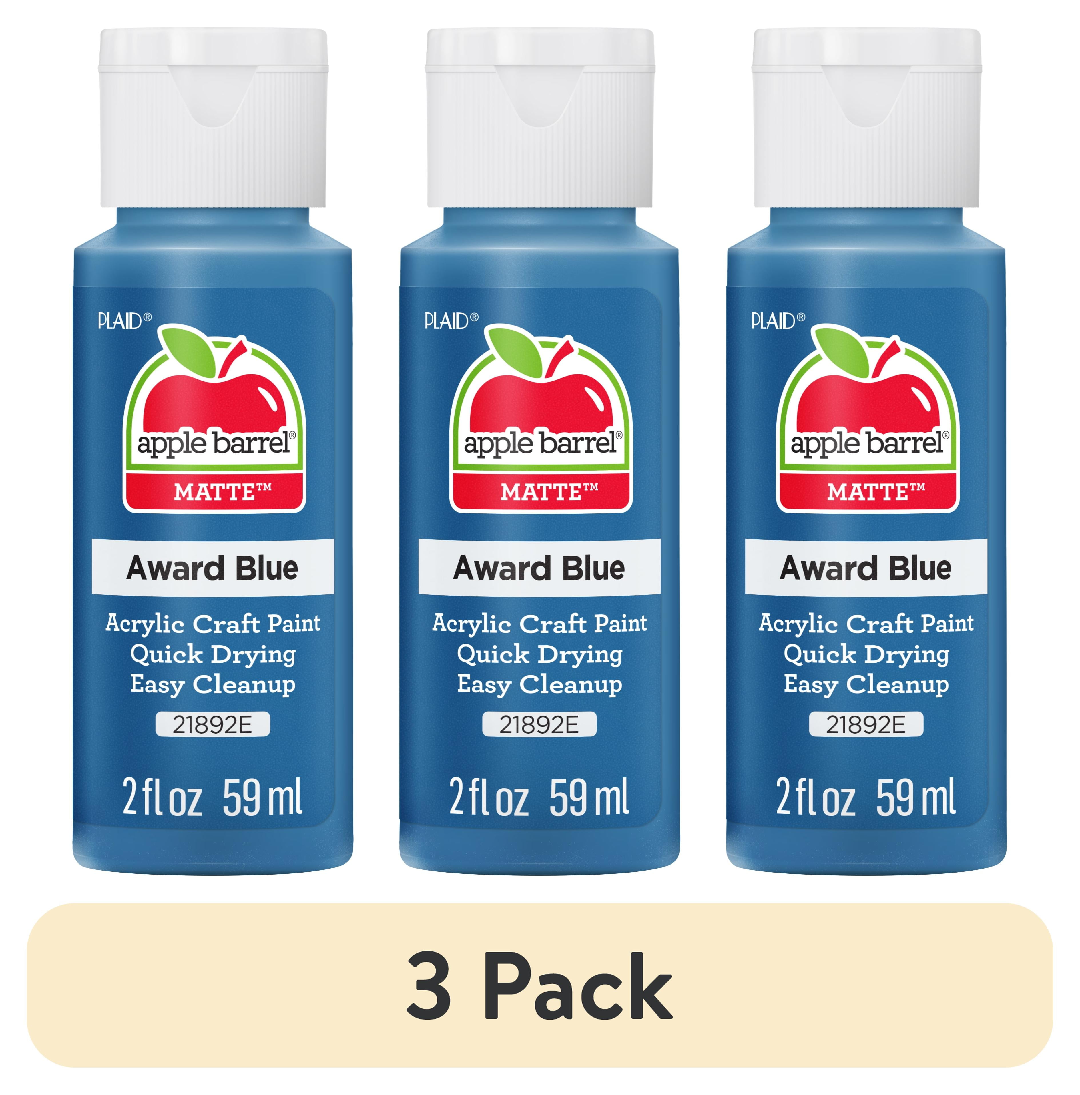 (3 pack) Apple Barrel Acrylic Craft Paint, Matte Finish, Award Blue, 2 fl oz