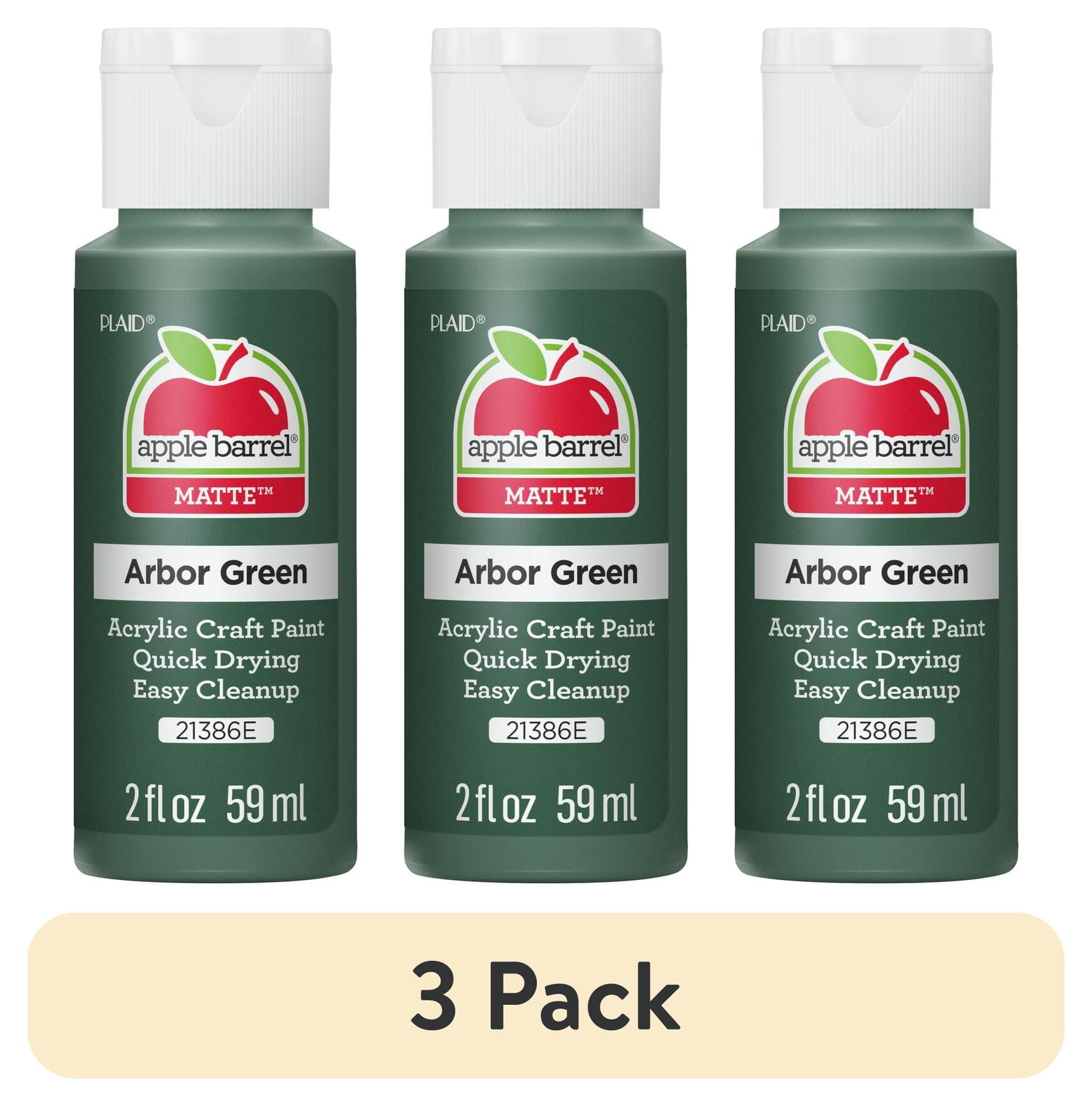 (3 pack) Apple Barrel Acrylic Craft Paint, Matte Finish, Arbor Green, 2 fl oz