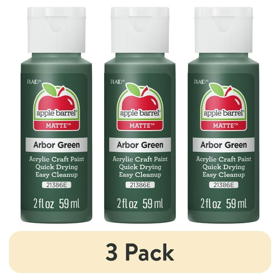 (3 pack) Apple Barrel Acrylic Craft Paint, Matte Finish, Arbor Green, 2 fl oz