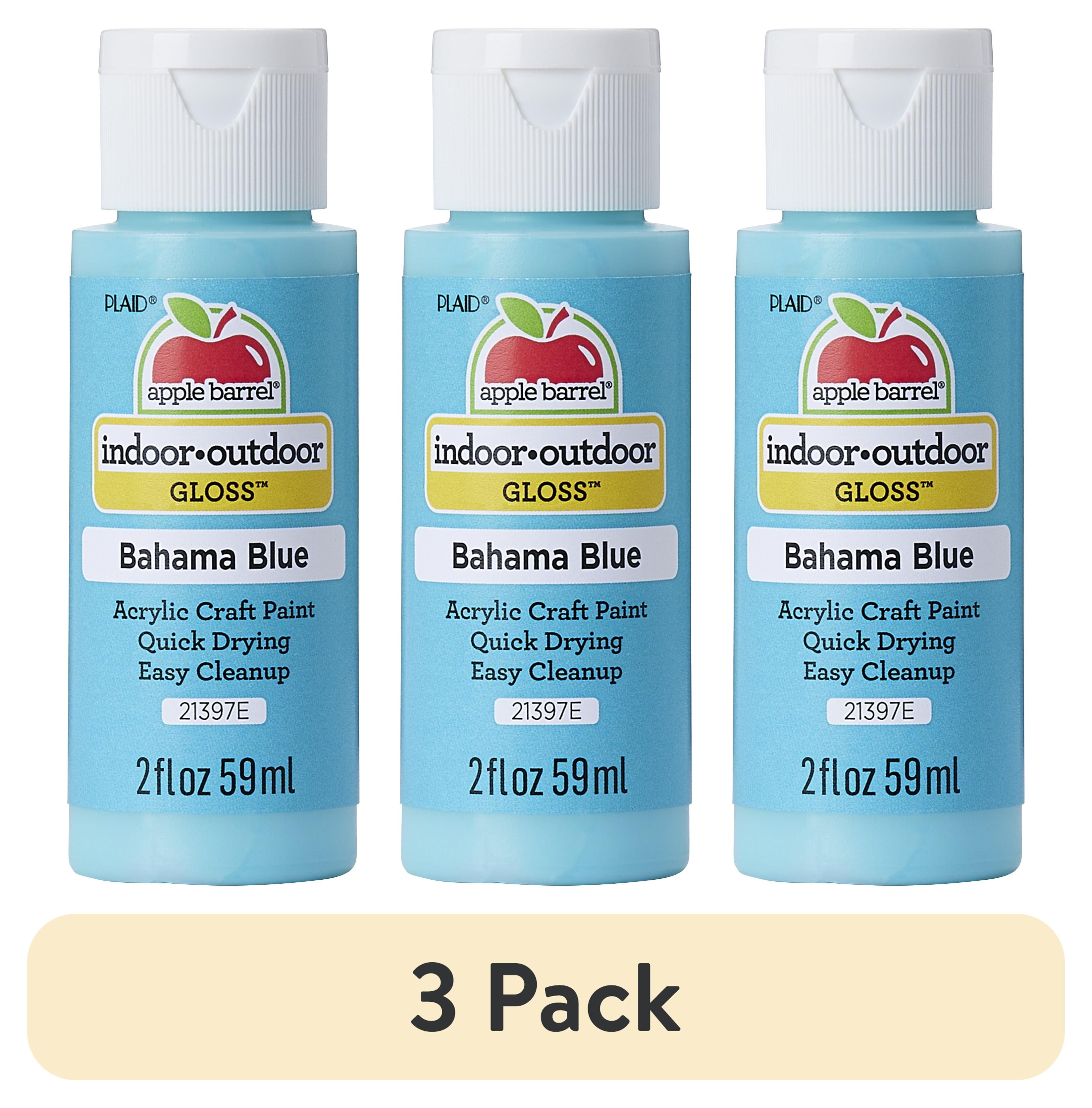 (3 pack) Apple Barrel Acrylic Craft Paint, Gloss Finish, Bahama Blue, 2 fl oz