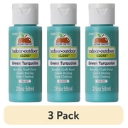 3 pack Apple Barrel Acrylic Craft Paint, Gloss Finish, Green Turquoise, 2 fl oz