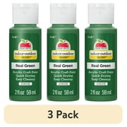 (3 pack) Apple Barrel Acrylic Craft Paint, Gloss Finish, Real Green, 2 fl oz