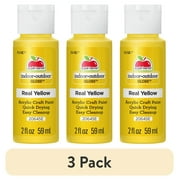 (3 pack) Apple Barrel Acrylic Craft Paint, Gloss Finish, Real Yellow, 2 fl oz