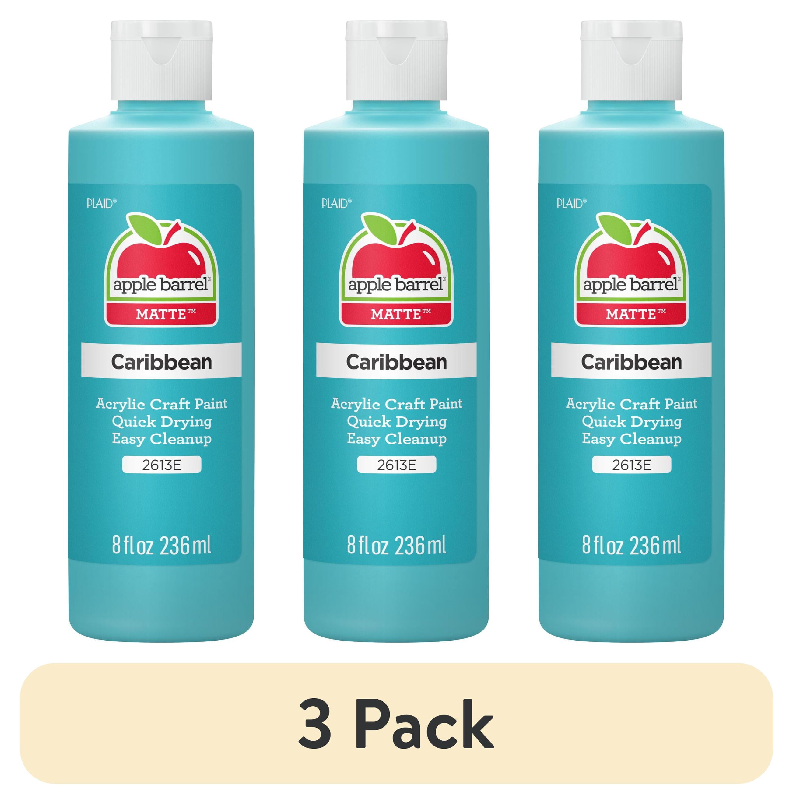 (3 pack) Apple Barrel Acrylic Craft Paint, Matte Finish, Carribbean, 8 fl oz