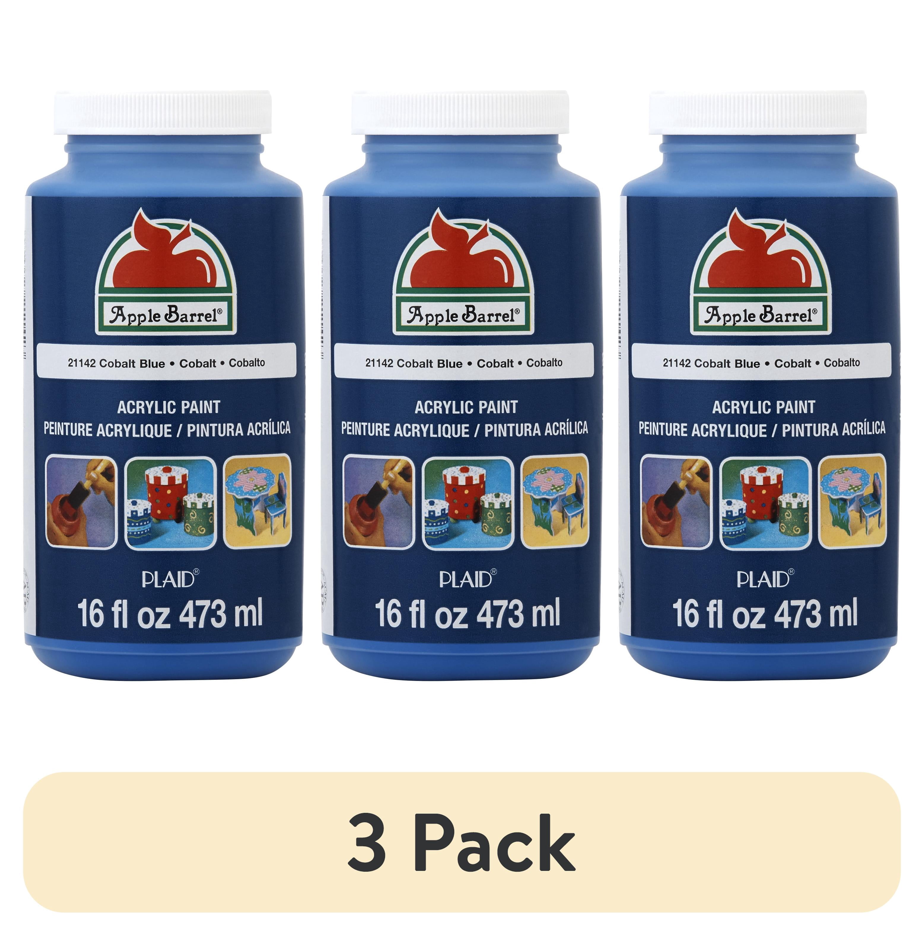 (3 pack) Apple Barrel Acrylic Craft Paint, Matte Finish, Cobalt Hue, 16 fl oz
