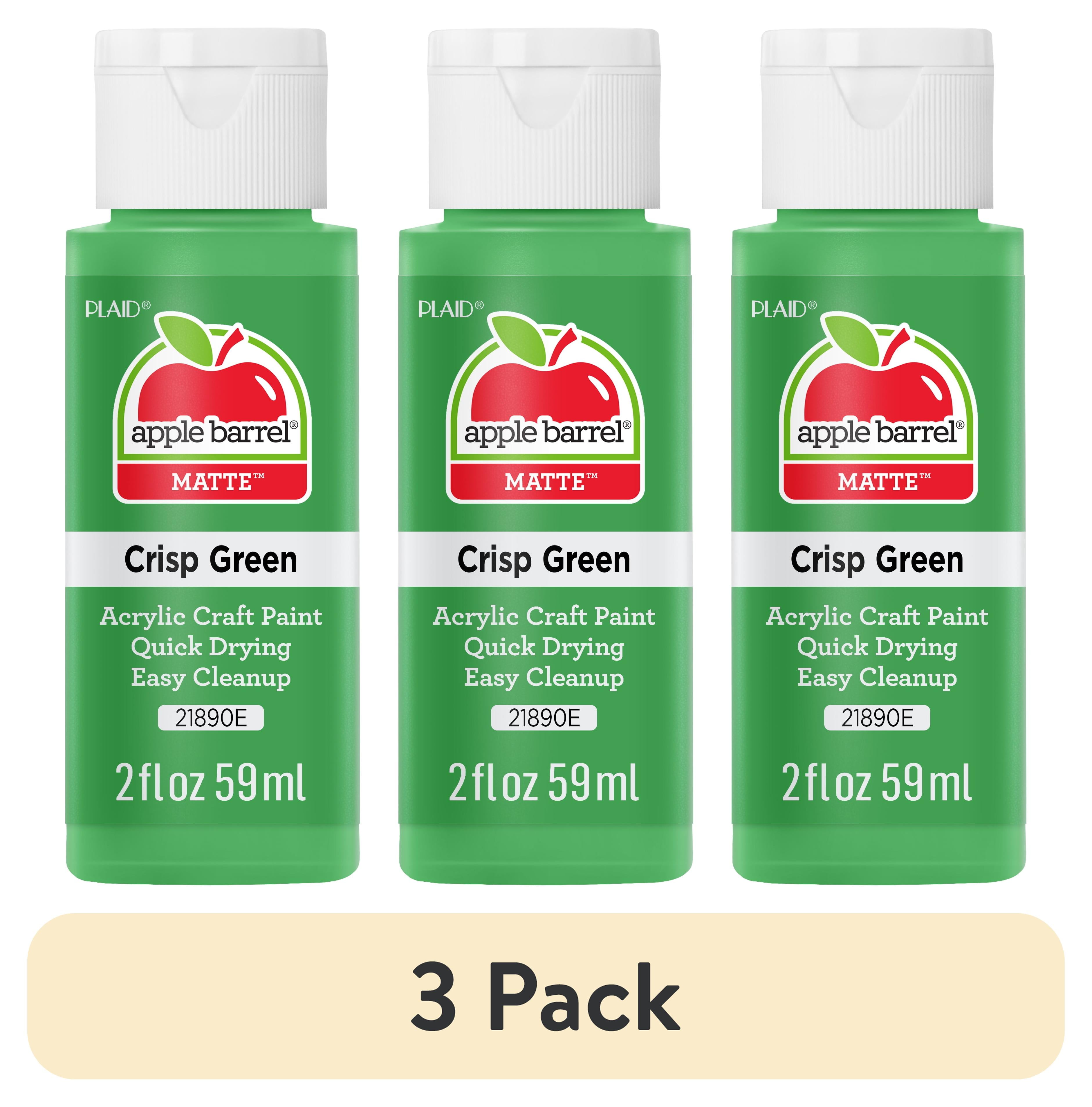 (3 pack) Apple Barrel Acrylic Craft Paint, Matte Finish, Crisp Green, 2 fl oz