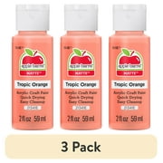 (3 pack) Apple Barrel Acrylic Craft Paint, Matte Finish, Tropic Orange, 2 fl oz