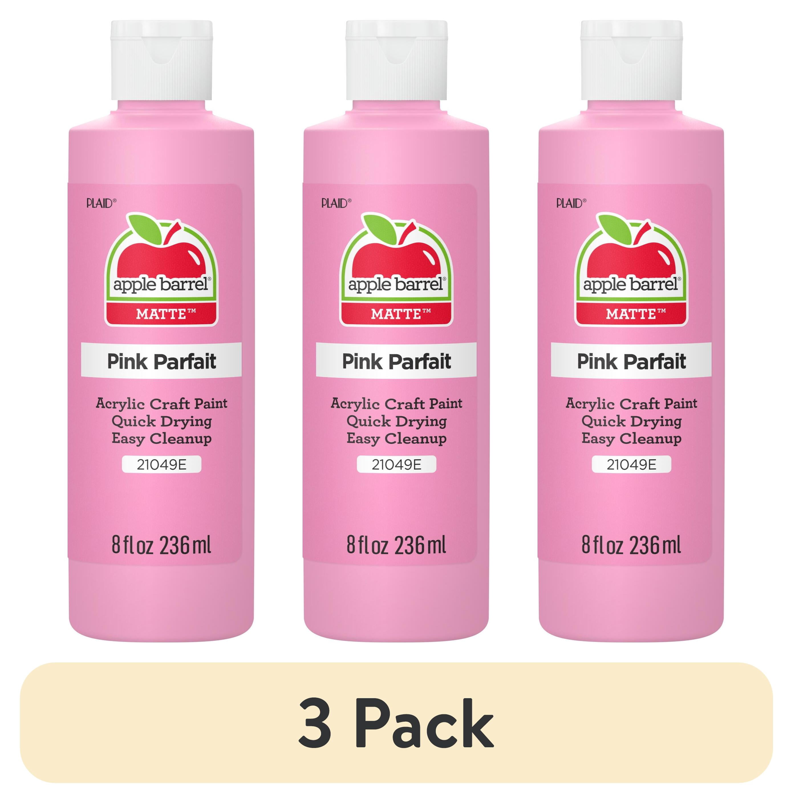 (3 pack) Apple Barrel Acrylic Craft Paint, Matte Finish, Pink Parfait, 8 fl oz