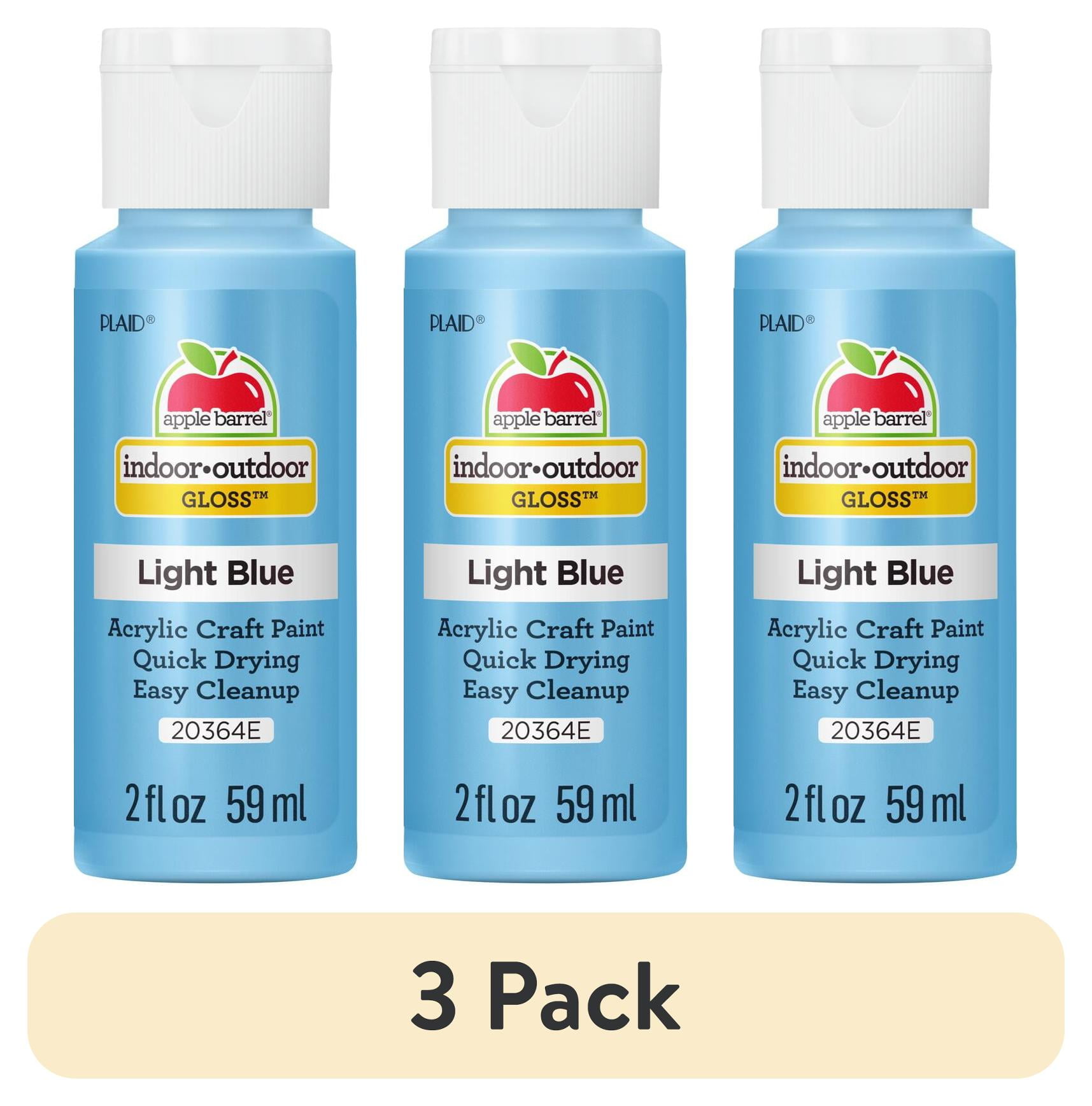 (3 pack) Apple Barrel Acrylic Craft Paint, Gloss Finish, Light Blue, 2 fl oz