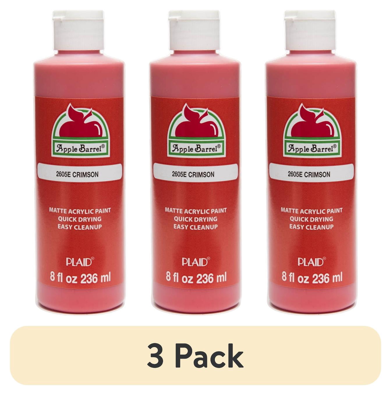 (3 pack) Apple Barrel Acrylic Craft Paint, Matte Finish, 8 fl oz, Crimson