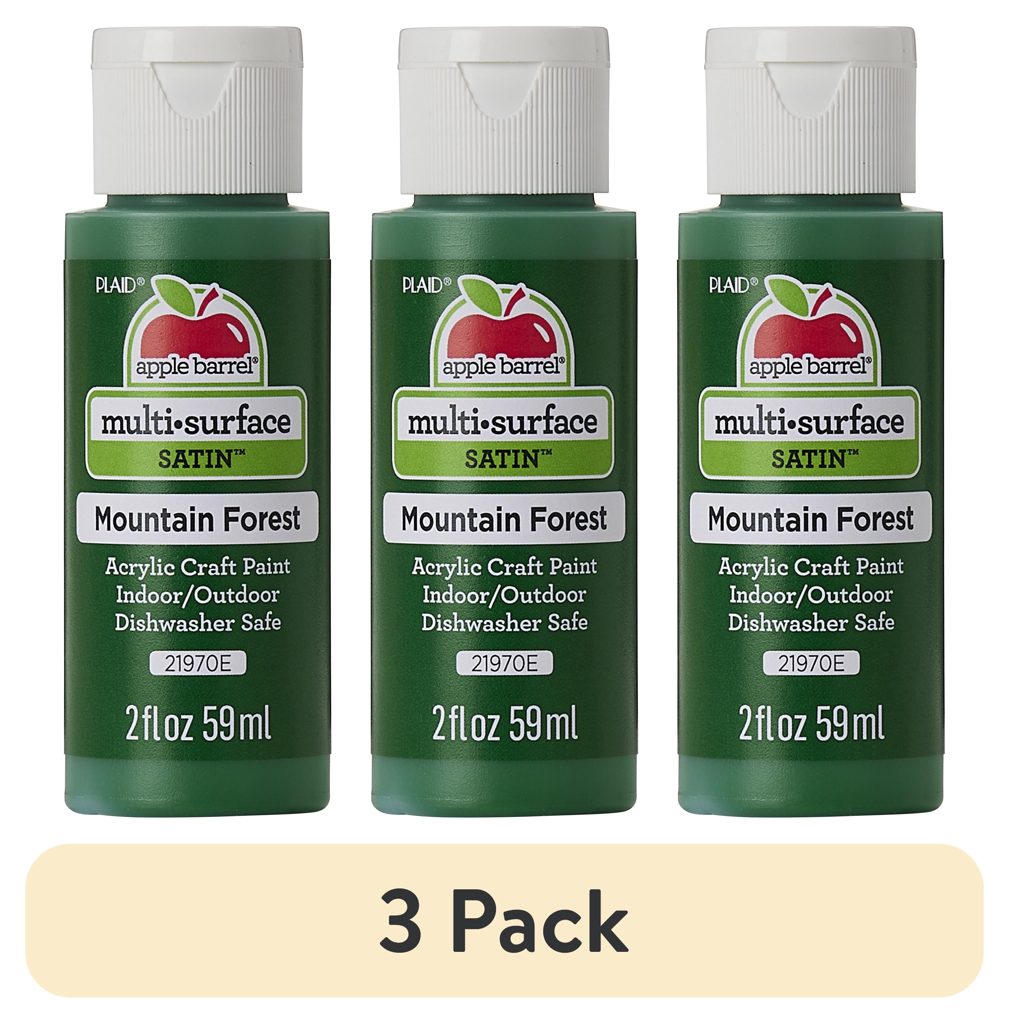 (3 pack) Apple Barrel Multi Surface Craft Paint, Satin Finish, Mountain Forest, 2 fl oz