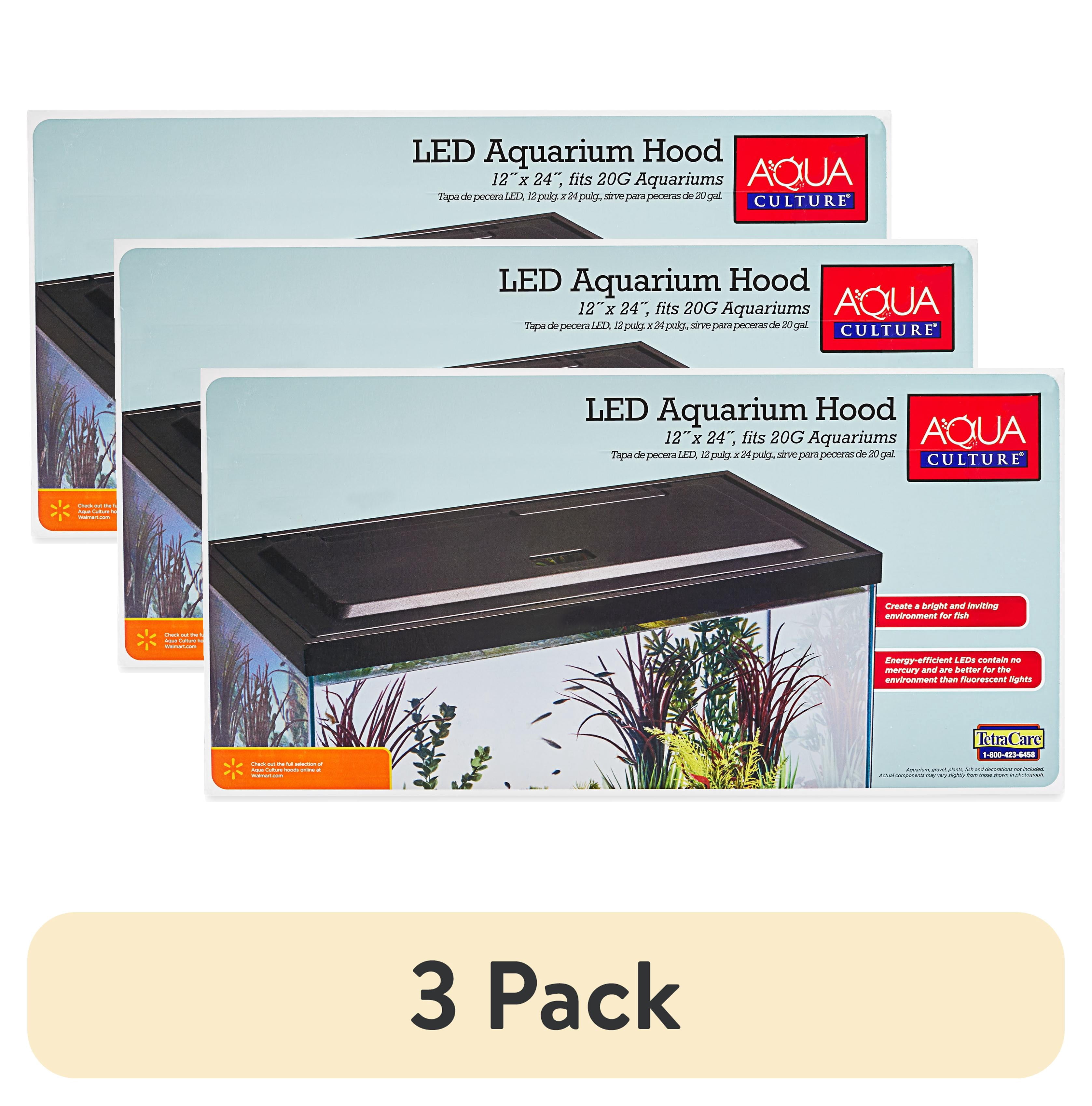 (3 pack) Aqua Culture 20/55 Gallon Fish Tank Hood with LED Light