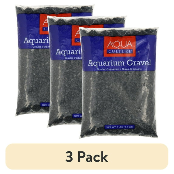 (3 pack) Aqua Culture Aquarium Gravel, Black, 5 lb