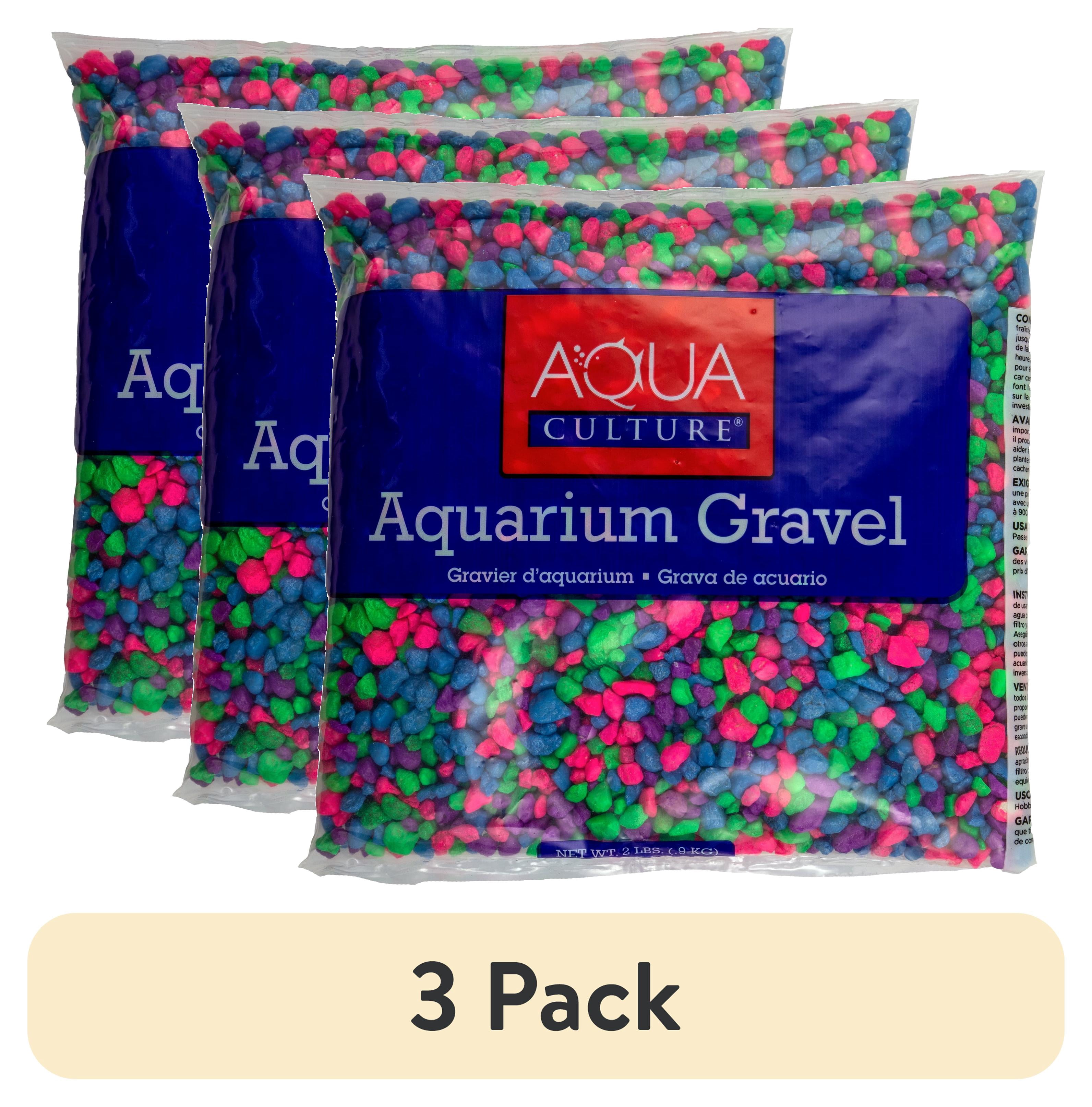 (3 pack) Aqua Culture Aquarium Gravel, Rainbow, 2 lb
