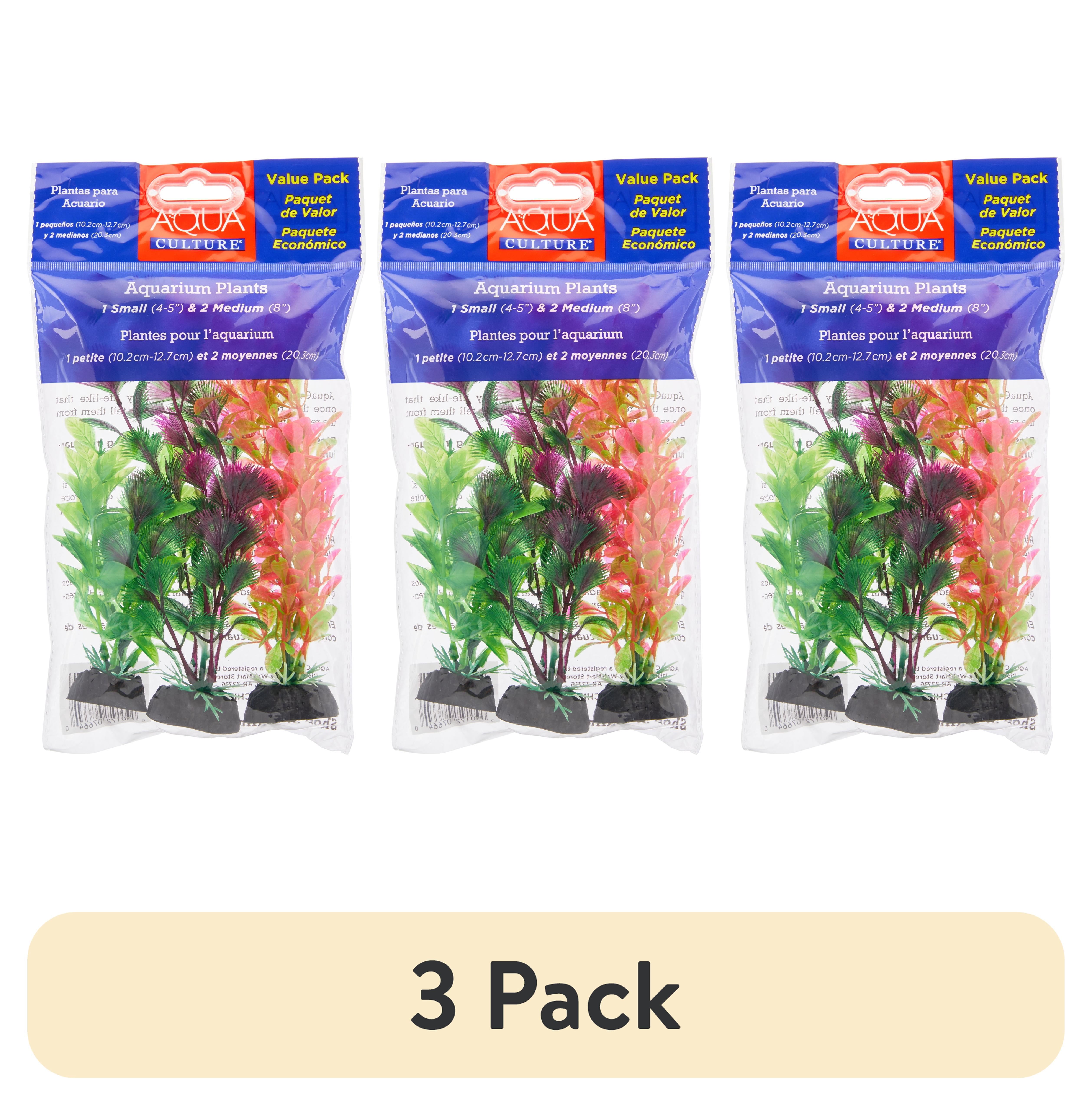 (3 pack) Aqua Culture Aquarium Plants, 3 Count Multicolor