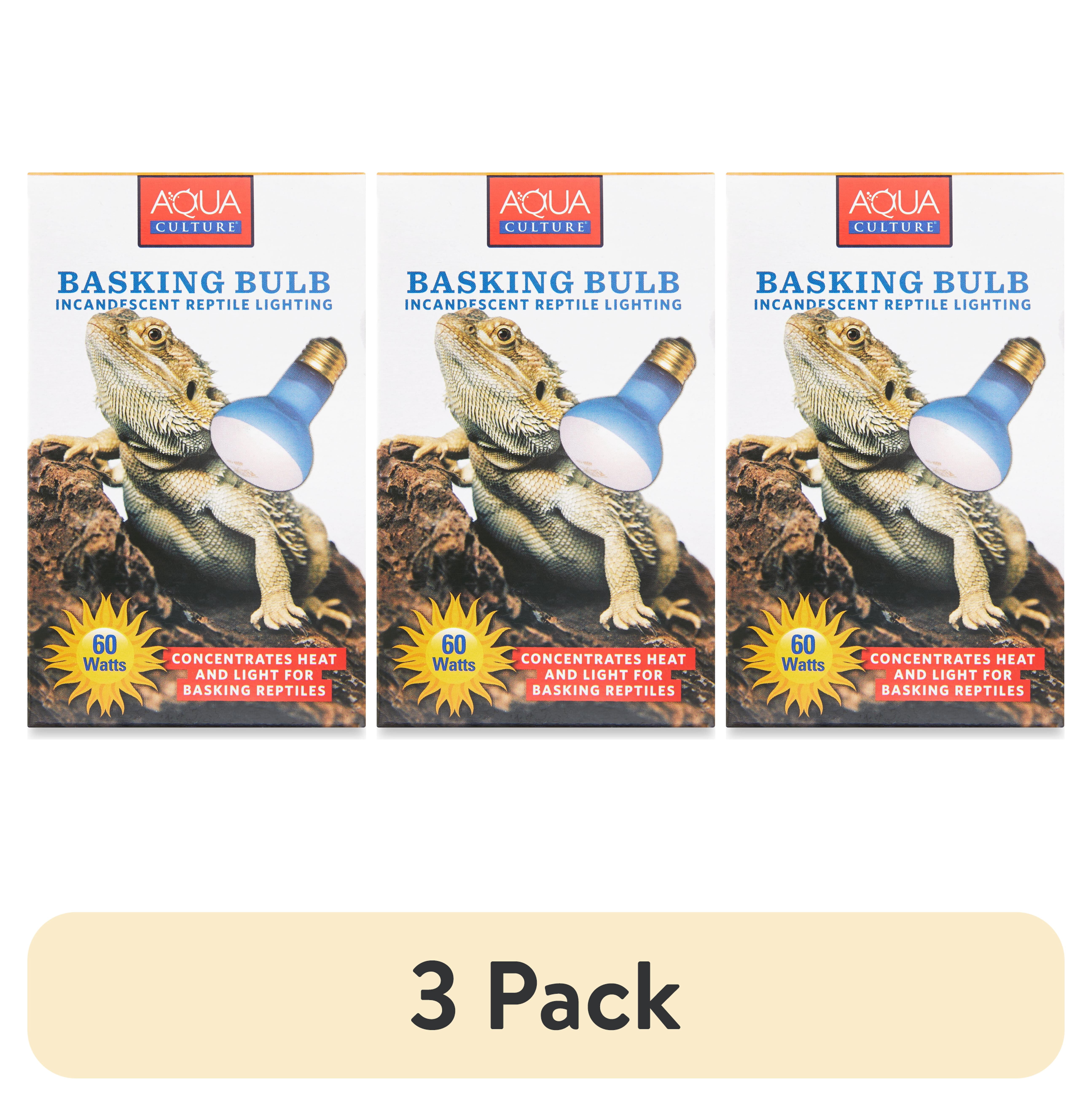 (3 pack) Aqua Culture Basking Bulb Incandescent Reptile Lighting, 60 Watts