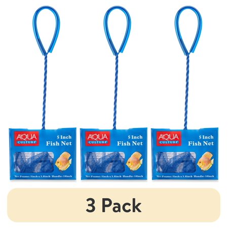 (3 pack) Aqua Culture Fish Net, Plastic, 5 in