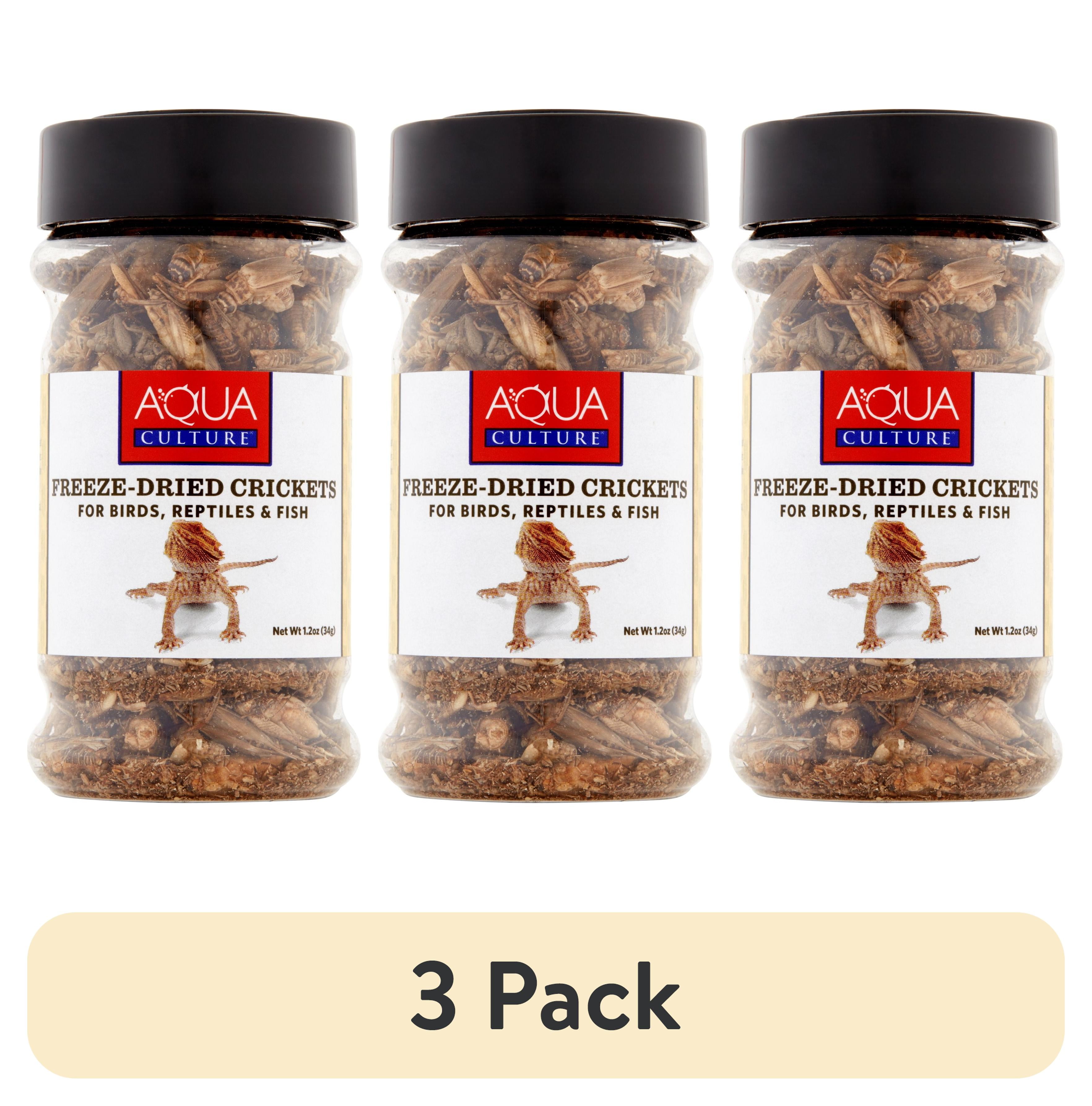 (3 pack) Aqua Culture Freeze-Dried Crickets for Birds, Reptiles & Fish, 1.2 oz