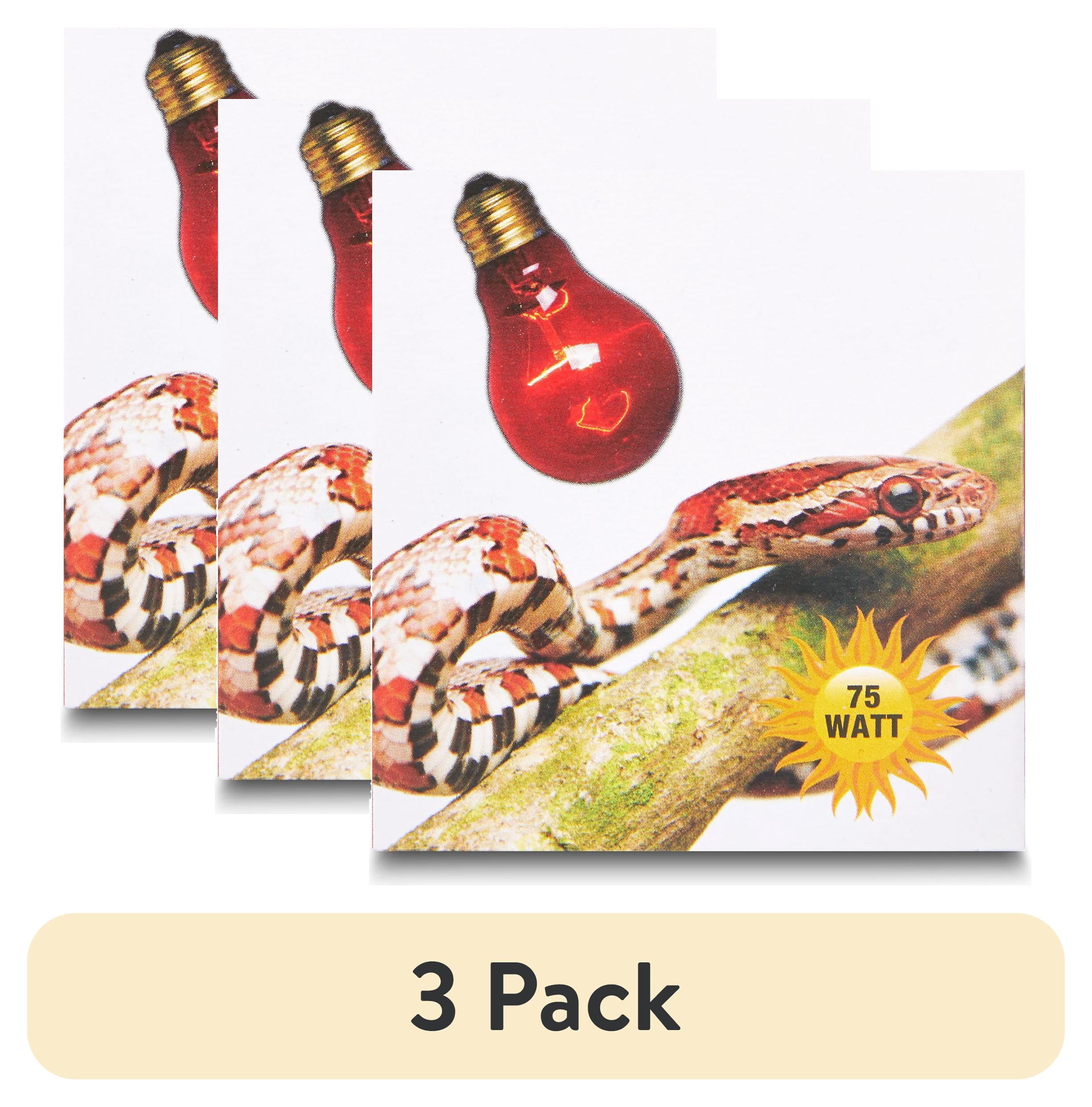 (3 pack) Aquaculture Red Heat Incandescent Bulb, 75 Watts
