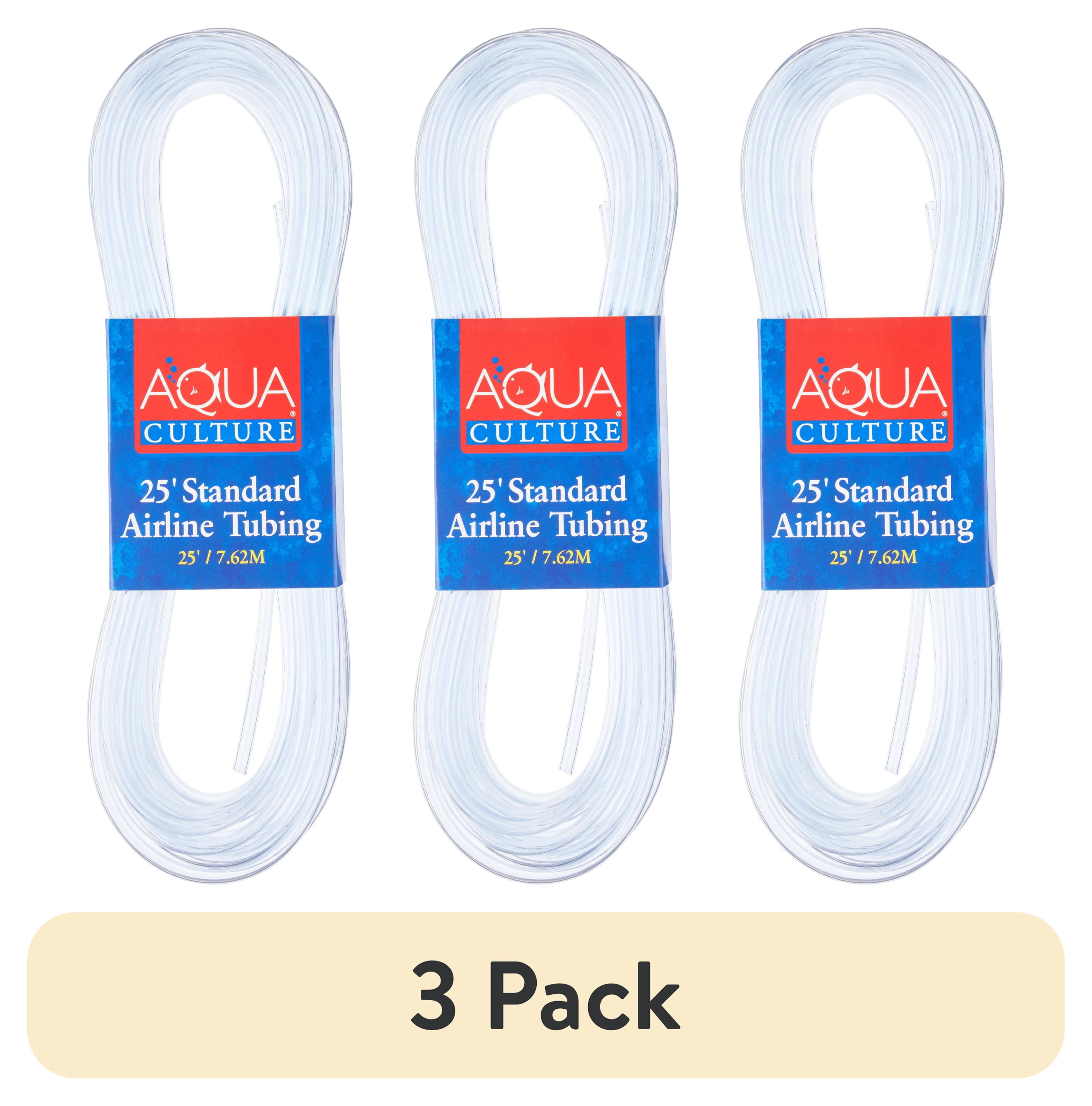 (3 pack) Aqua Culture Standard Airline Tubing for Aquarium Parts, 25', 1 Count