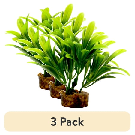 (3 pack) Aqua Culture Value Aquarium Plant Decoration - Green