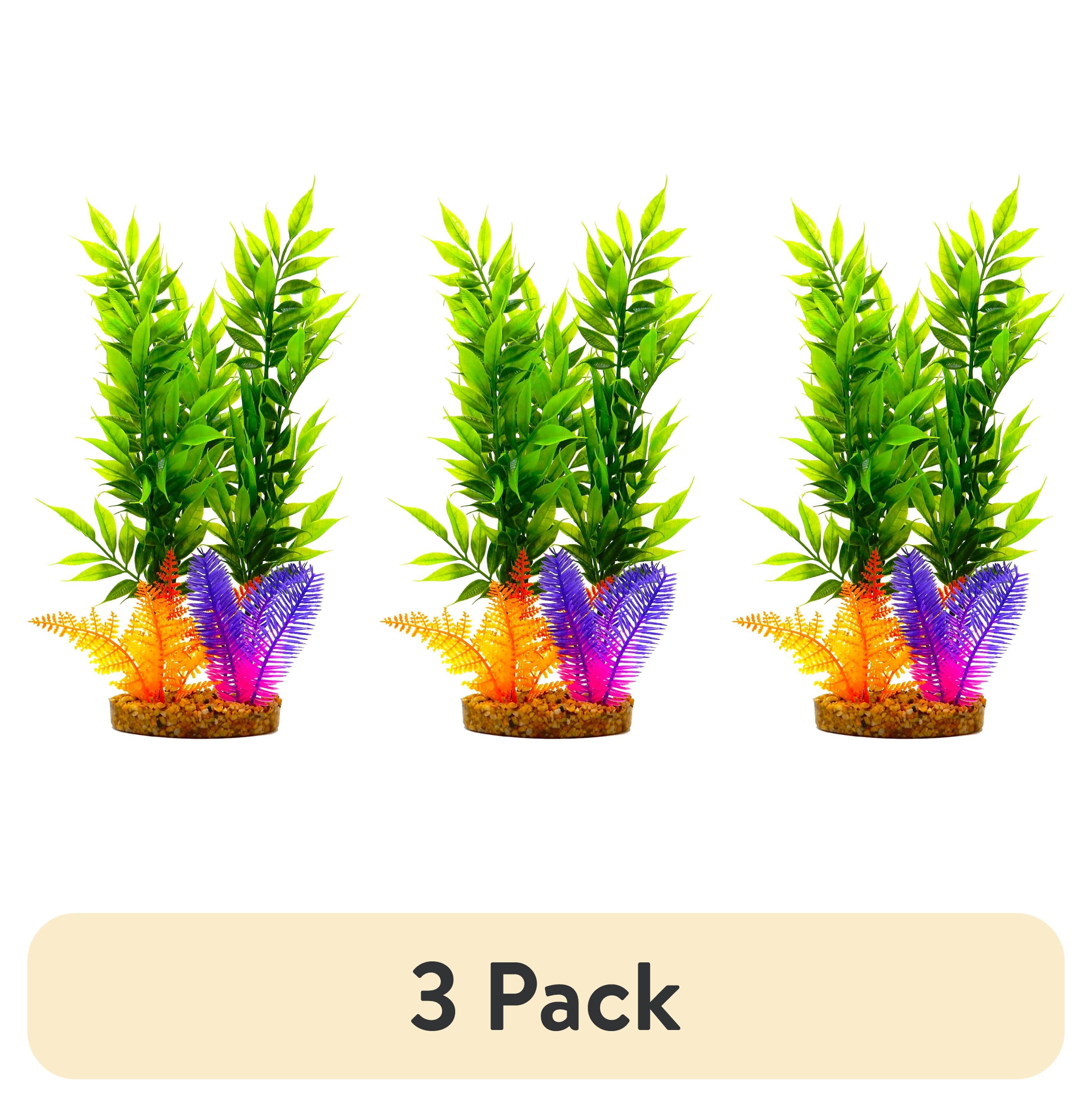 (3 pack) Aqua Culture XL Standing Aquarium Plant - Multicolor