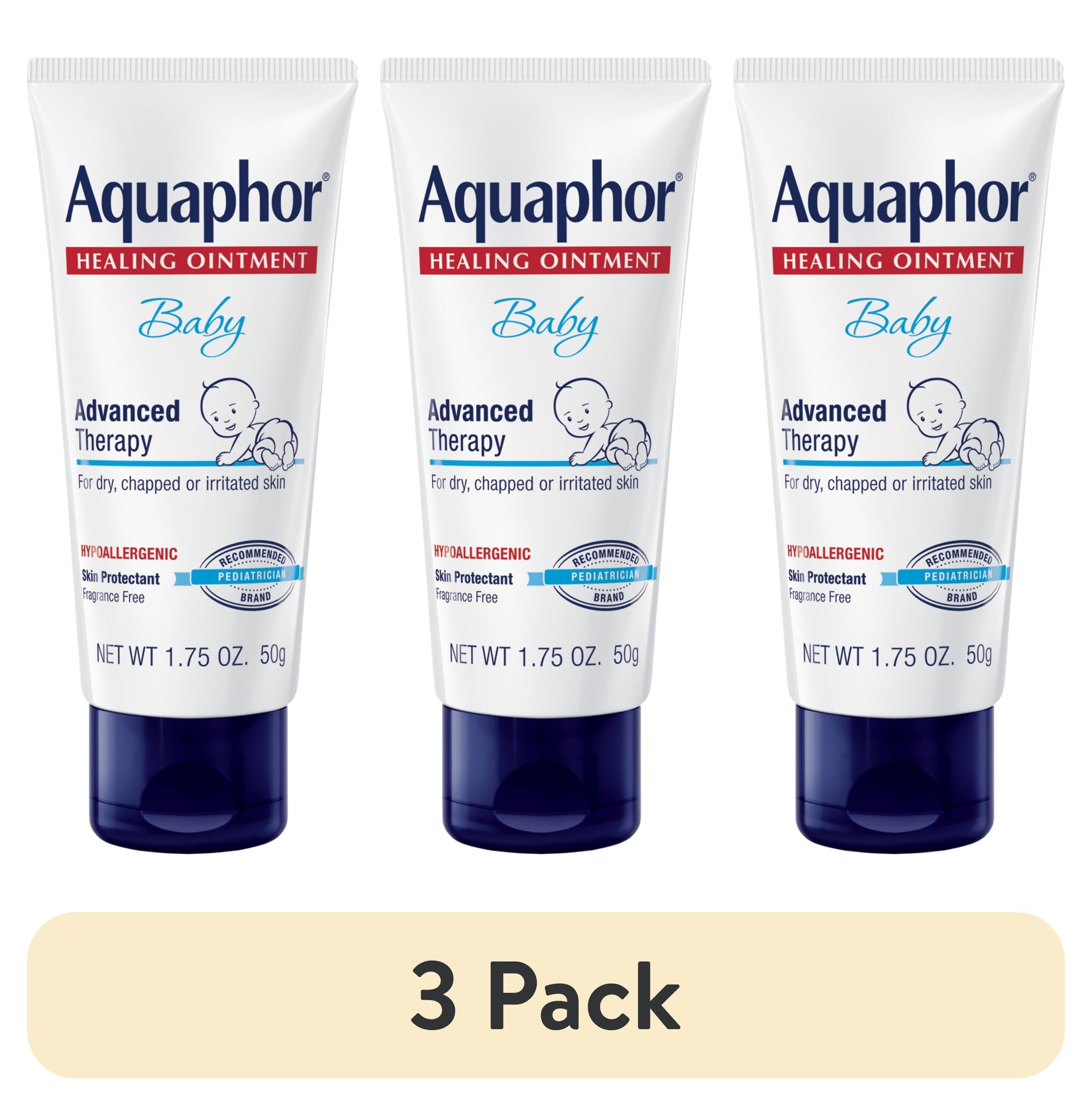 (3 pack) Aquaphor Baby Healing Ointment for Teething, Drool and Diaper Rash, Travel Size, 1.75 oz