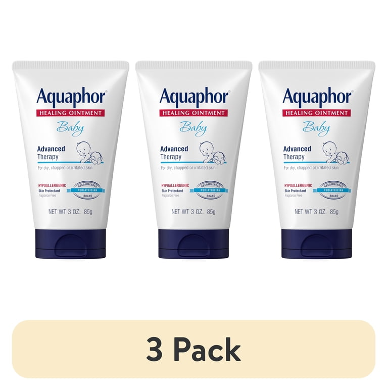 3 pack) Aquaphor Baby Healing Ointment for Teething, Drool and
