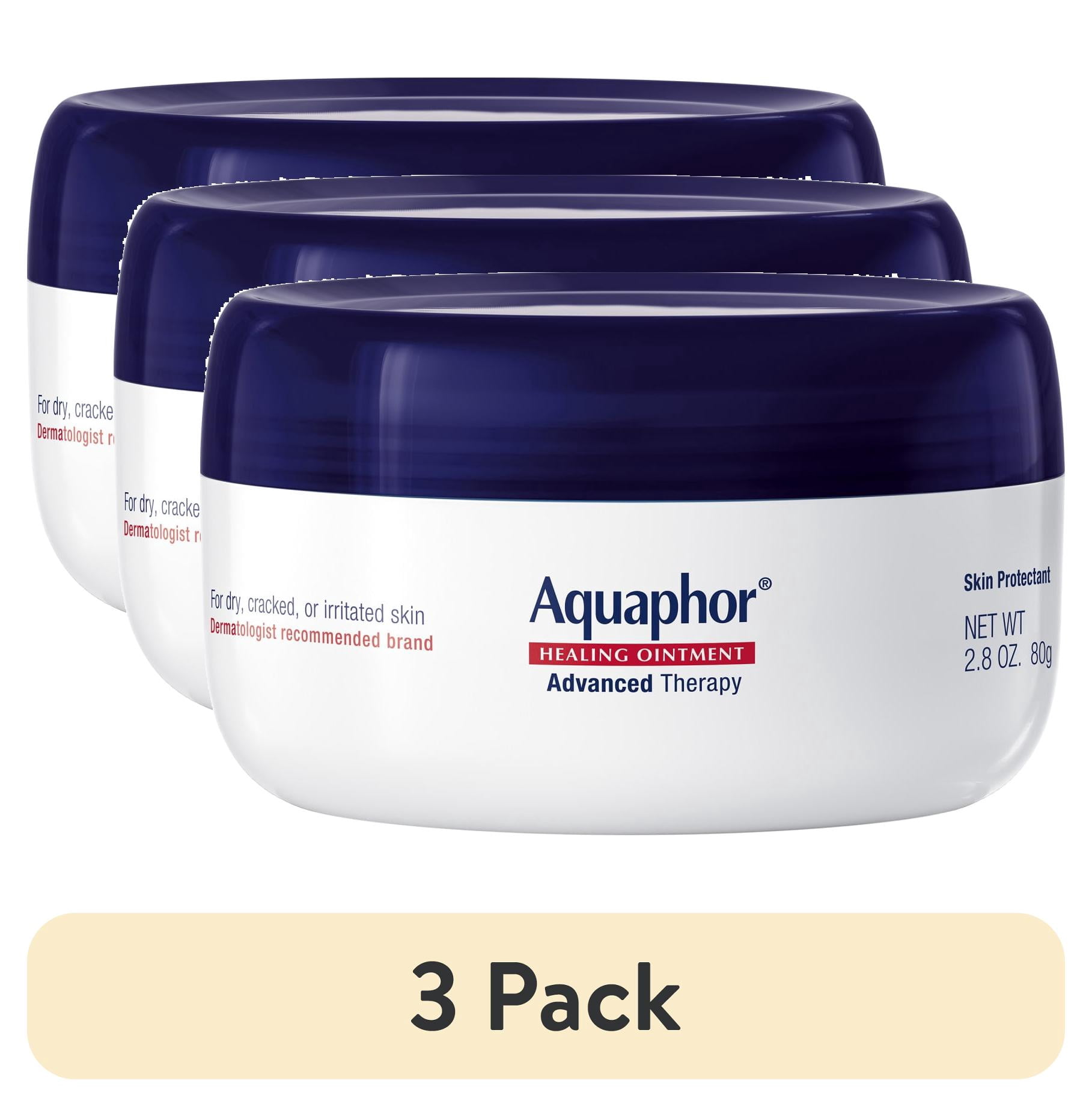 (3 pack) Aquaphor Healing Ointment Advanced Therapy, Skin Protectant for Dry, Compromised Skin, 2.8 oz Jar