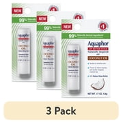 3 pack Aquaphor Naturally Inspired Lip Repair Balm Stick for Very Dry Lips with Coconut Oil, 0.17 oz