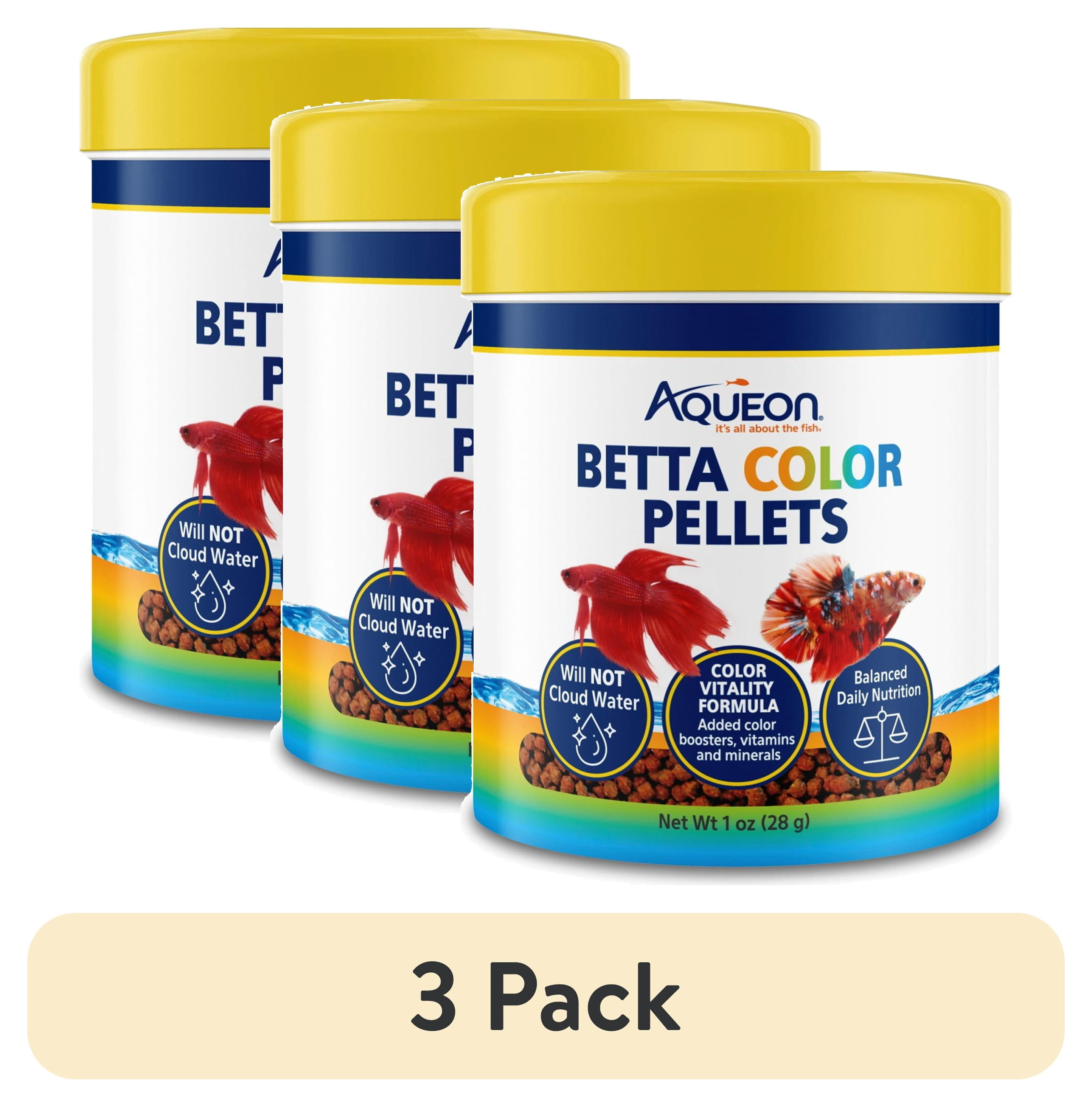 (3 pack) Aqueon Betta Color Pellets 1 Ounce