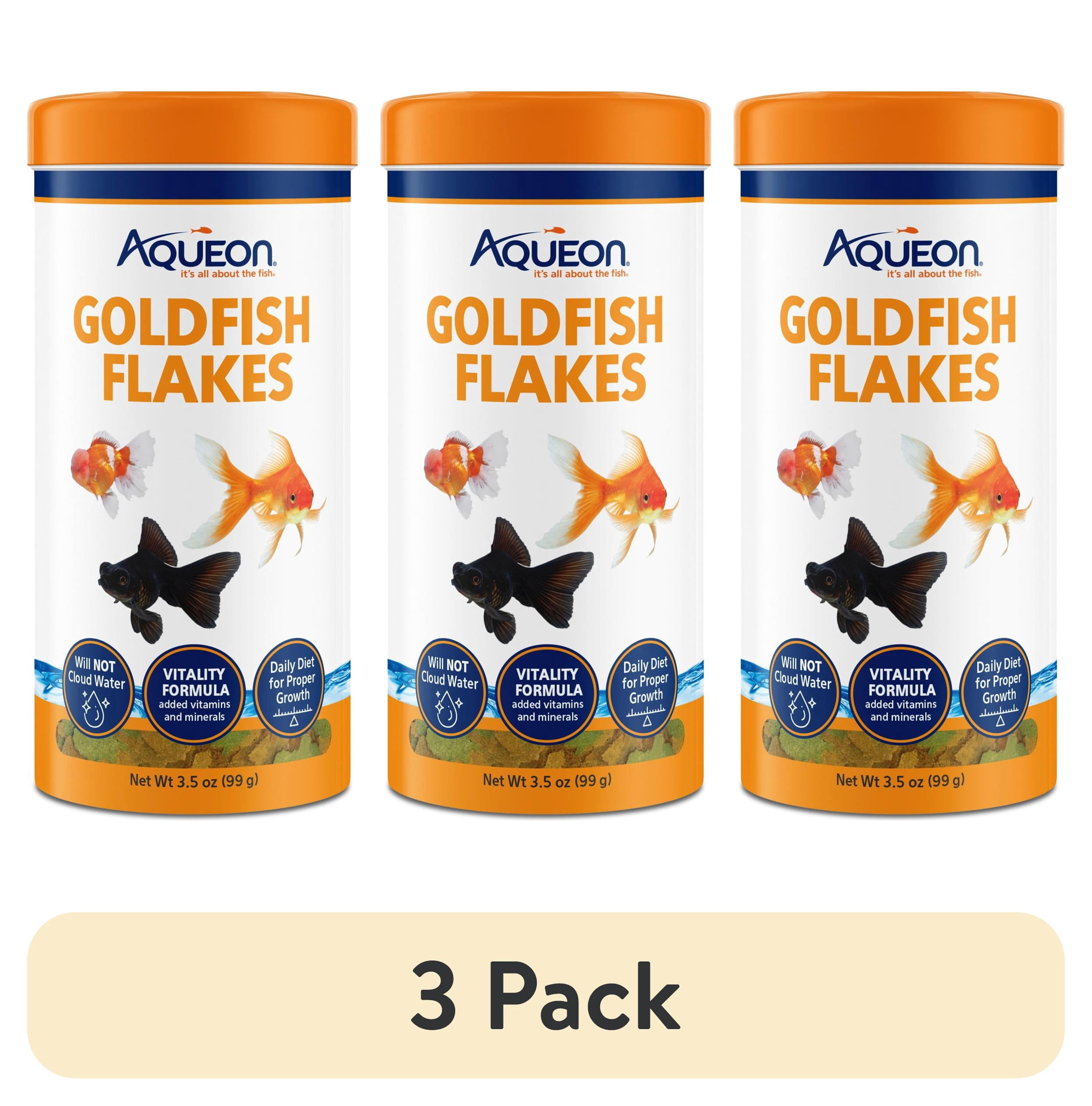 (3 pack) Aqueon Goldfish Flakes Fish Food 3.5 ounces
