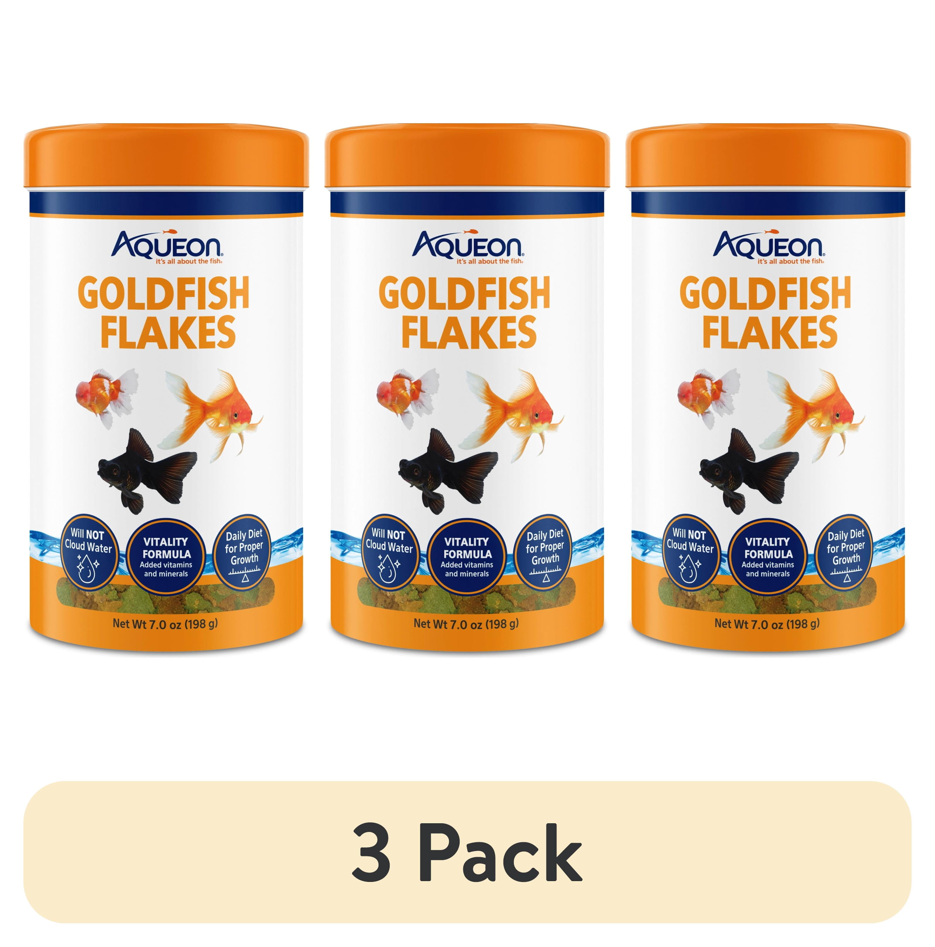 (3 pack) Aqueon Goldfish Flakes Fish Food 7 ounces