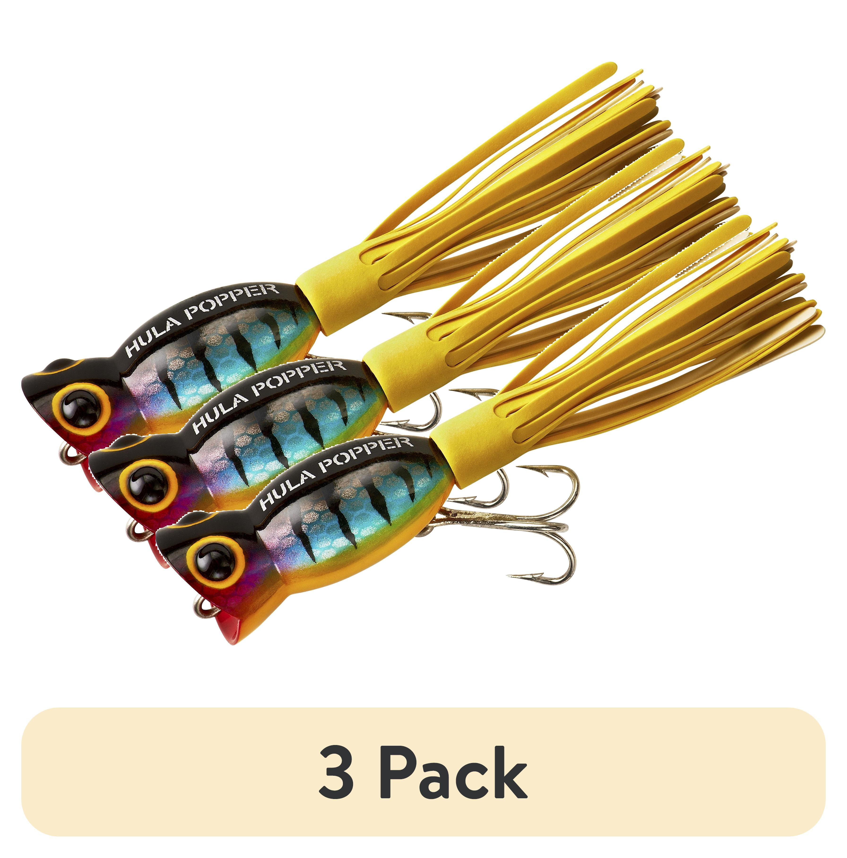 (3 pack) Arbogast Hula Popper Topwater Baits 1 1/4" Perch 3/16 oz.