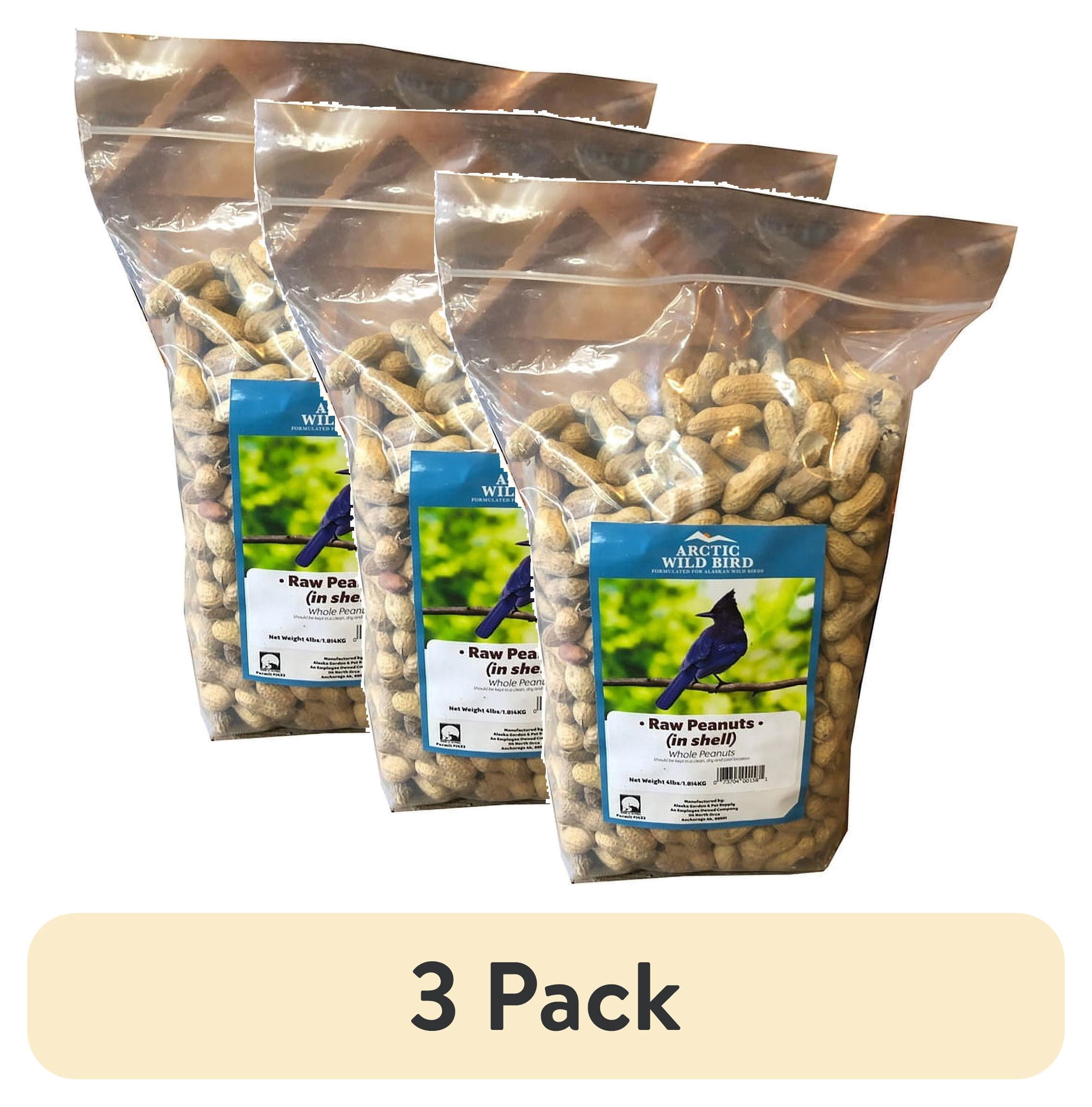 (3 pack) Arctic Wild Bird Raw Peanut Feed 4lb