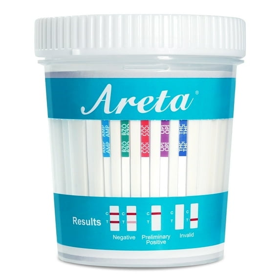 (3 pack) Areta 5-Panel Urine Drug Test Kit for Marijuana, Opiates, Cocaine, Amphetamine, Benzodiazepines, 1 Pack