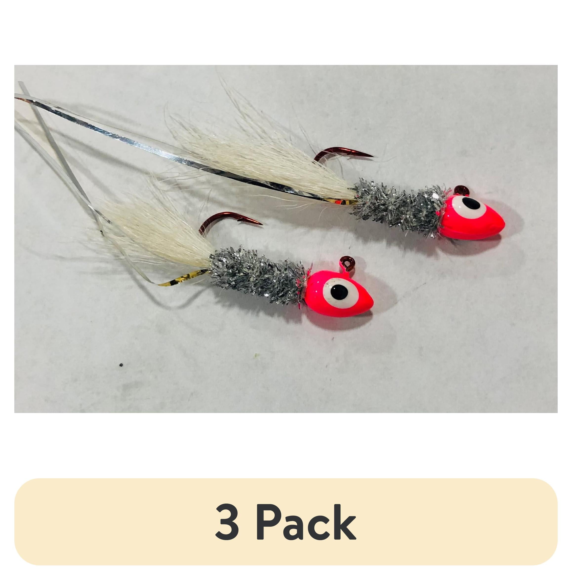 (3 pack) Arkie Lures Original Shineee Hineee Jig, Color Pink & White, Size 1/16 oz.