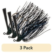(3 pack) Arkie Lures Rattle Band Bass Jig, Size 1/2 oz., Black/Blue