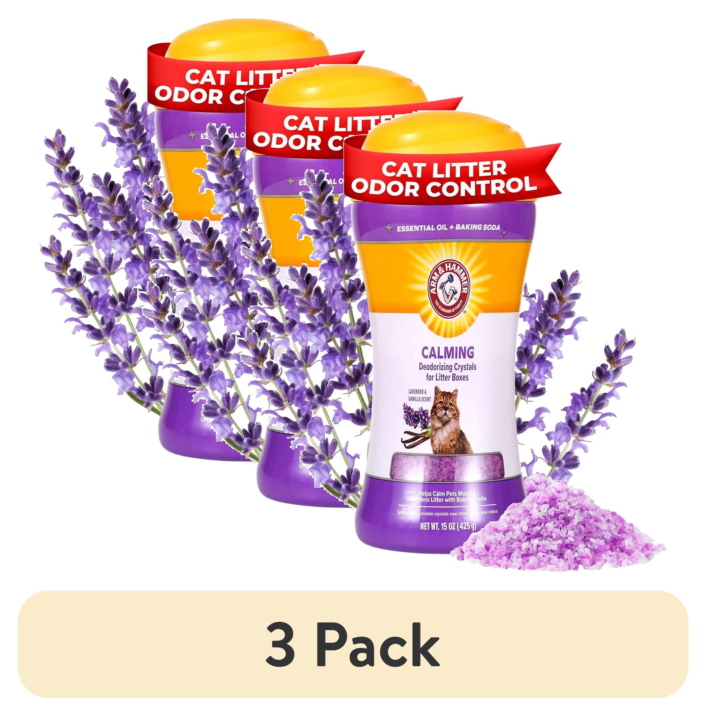 (3 pack) Arm & Hammer Cat Litter Deodorizing Crystals, Lavender & Vanilla Scent 15 oz