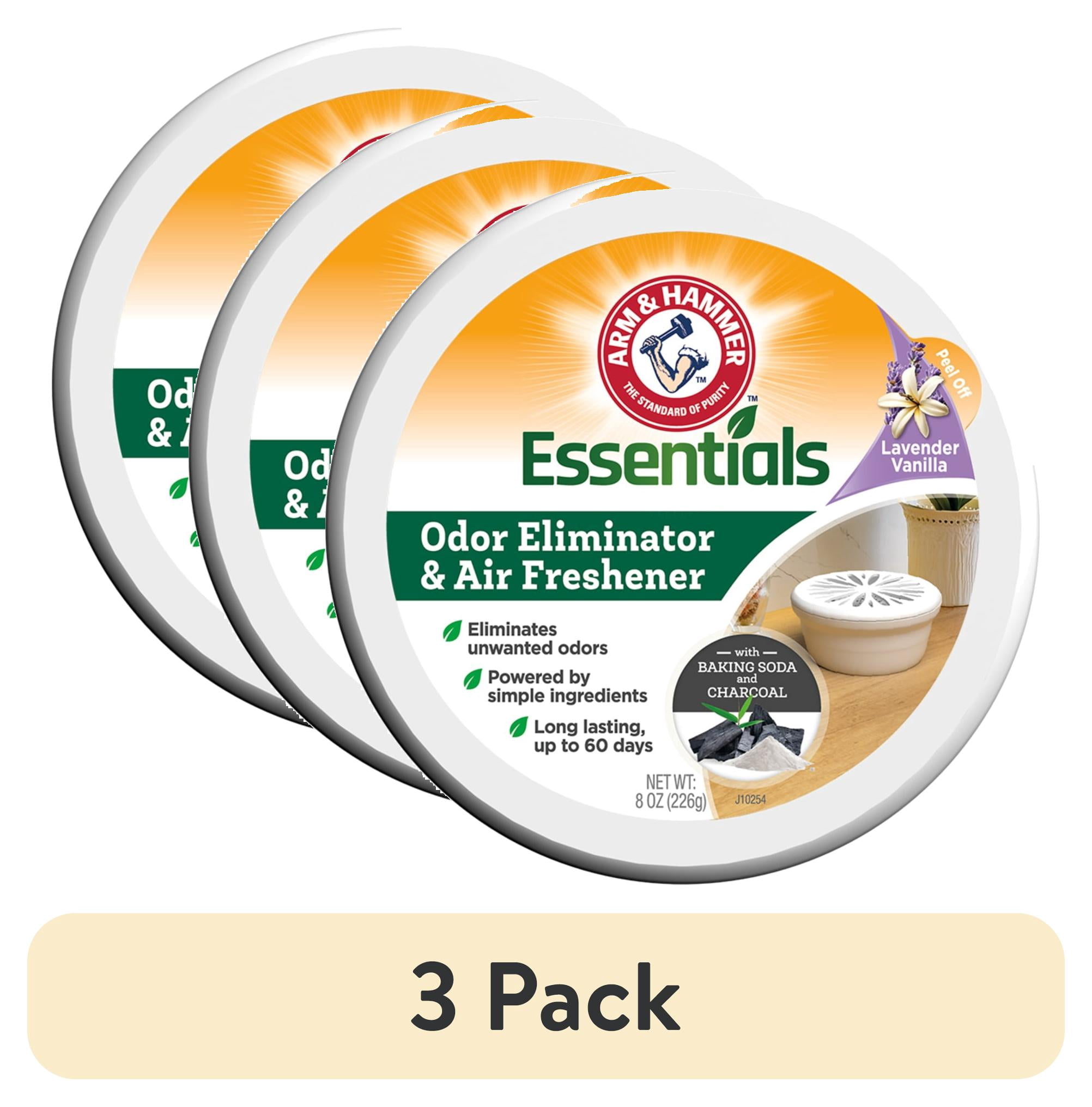 (3 pack) Arm & Hammer Essentials Odor Eliminator and Air Freshener, Lavender Vanilla, 8 oz.
