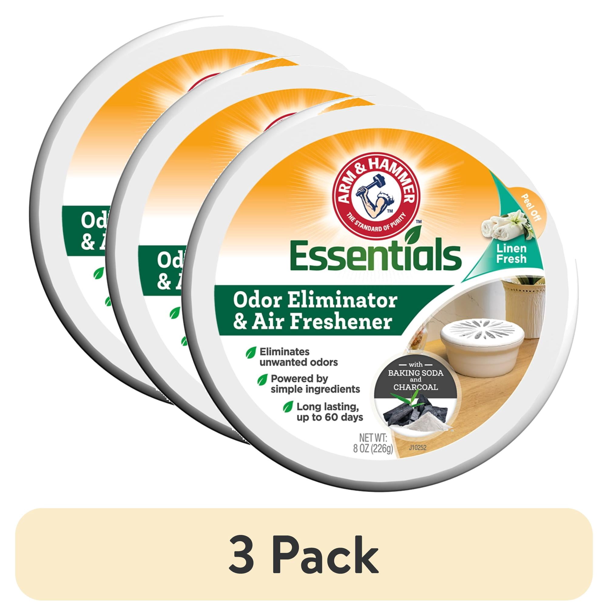 (3 pack) Arm & Hammer Essentials Odor Eliminator and Air Freshener, Linen Fresh, 8 oz.