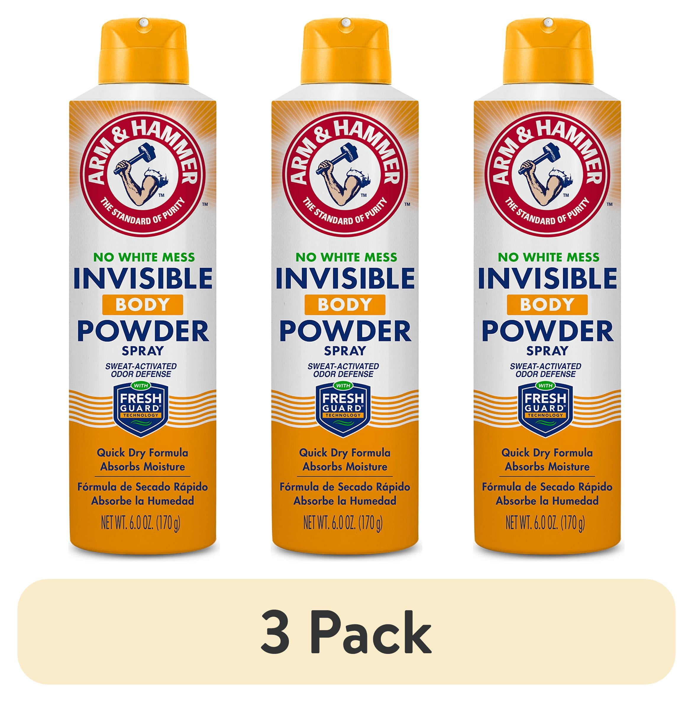 (3 pack) Arm & Hammer Invisible Odor Defense Body Powder Spray, 6 oz