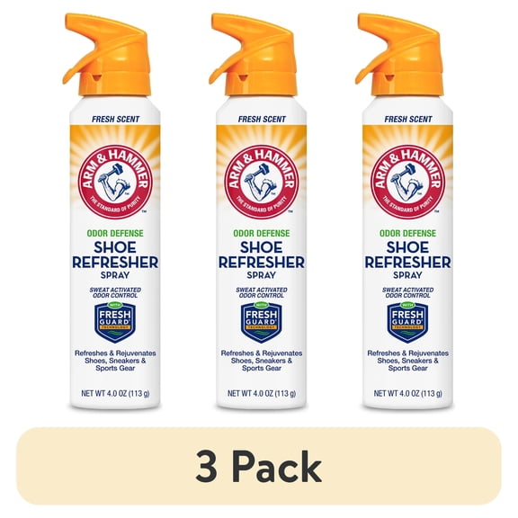 (3 pack) Arm & Hammer Odor Defense Shoe Refresher Spray, Fresh Scent, 4 oz