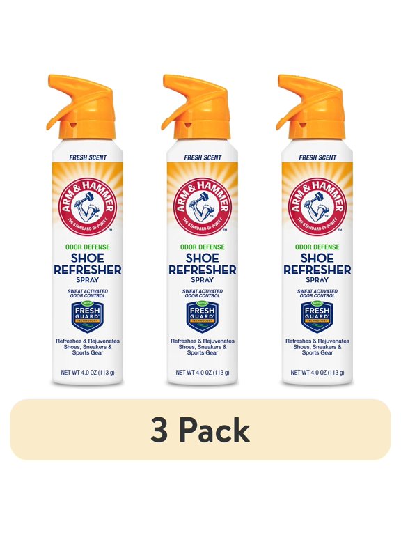 (3 pack) Arm & Hammer Odor Defense Shoe Refresher Spray, Fresh Scent, 4 oz