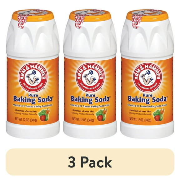 (3 pack) Arm & Hammer Pure Baking Soda Shaker, 12 oz